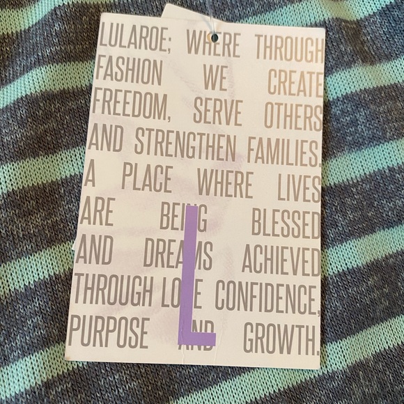 LuLaRoe Sarah Cardigan Duster Sweater Grey Stripe - Picture 10 of 16